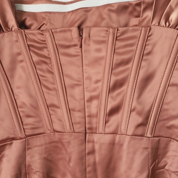 LOEL Off Shoulder High Split Long Formal Party Dress Evening Gown in Copper S - Picture 9 of 12